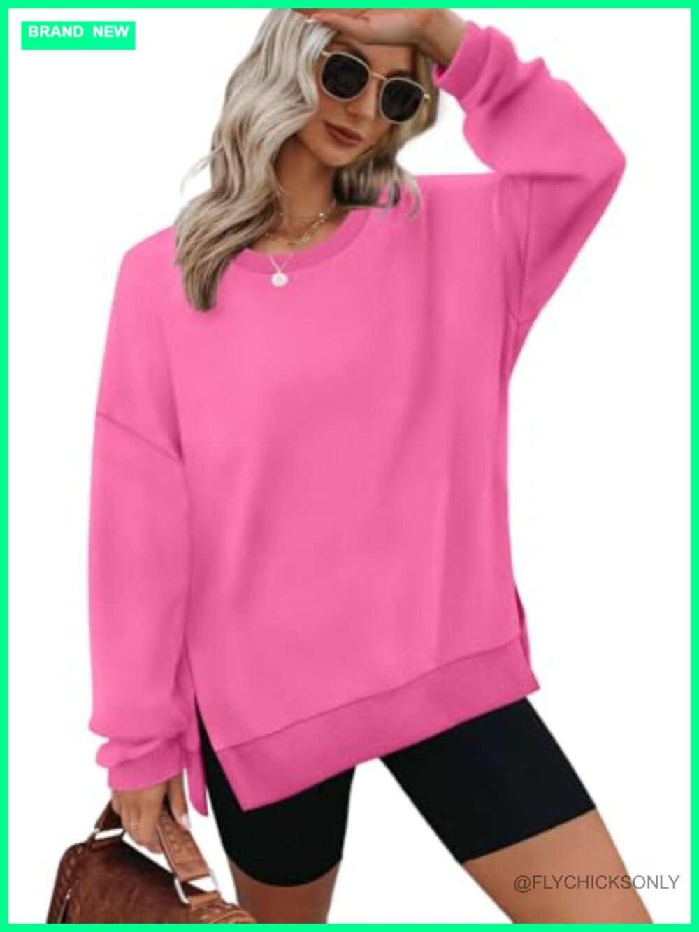 Oversized Sweatshirt Pullover Crewneck Long Sleeve Casual Comfy Top